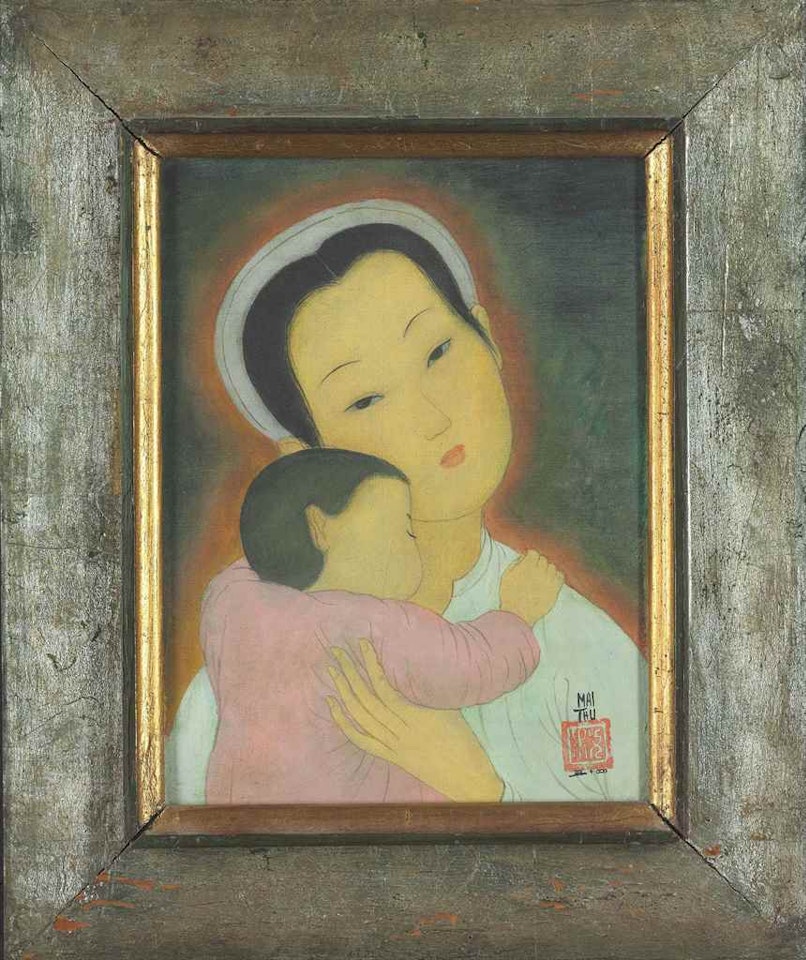 Woman with Child by Mai Trung Thu