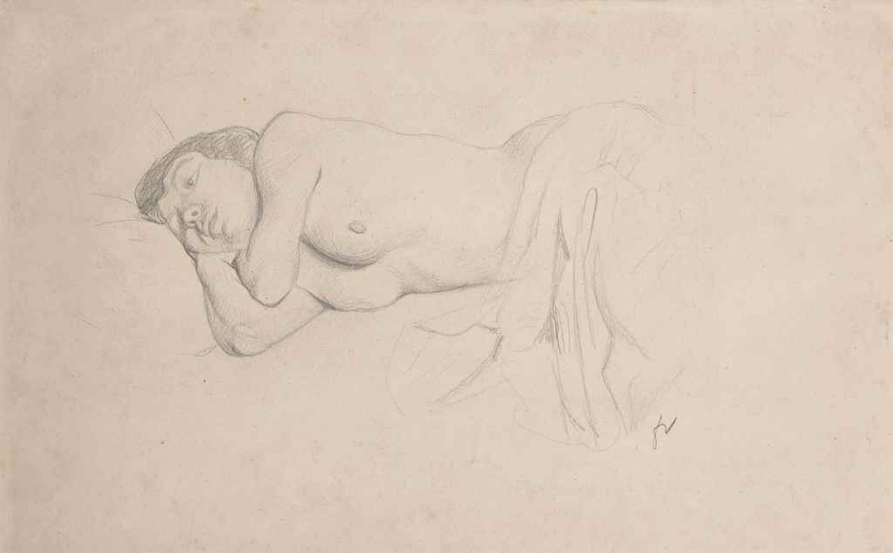 Nu couché, étude pour "Le Petit bleu" by Félix Vallotton