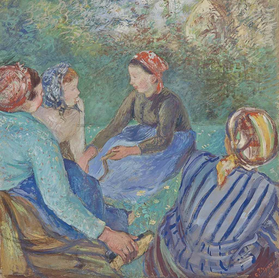 Paysannes au repos by Camille Pissarro
