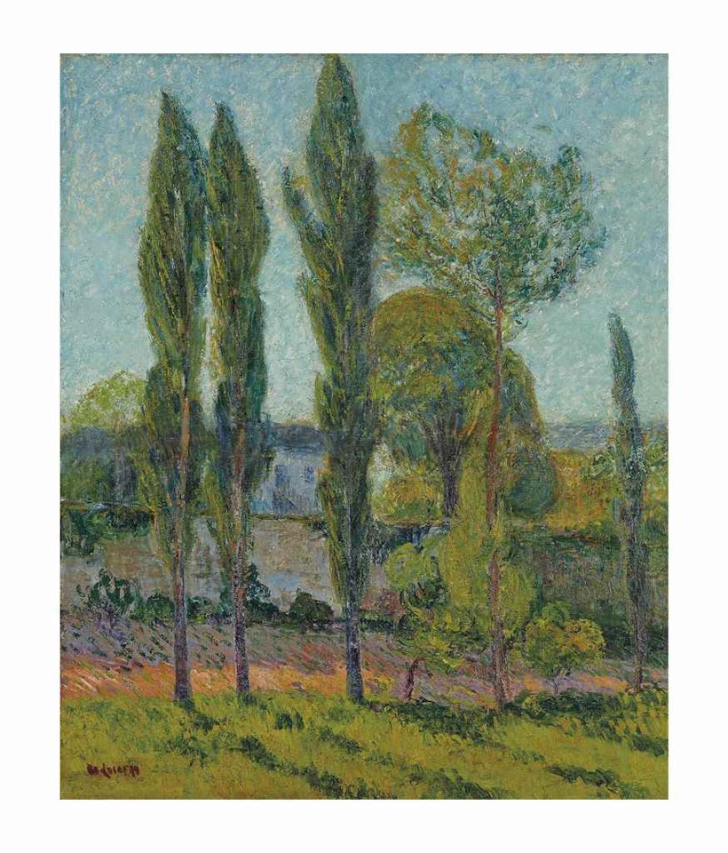 Maison vue à travers les peupliers, Nesles la Vallée by Gustave Loiseau