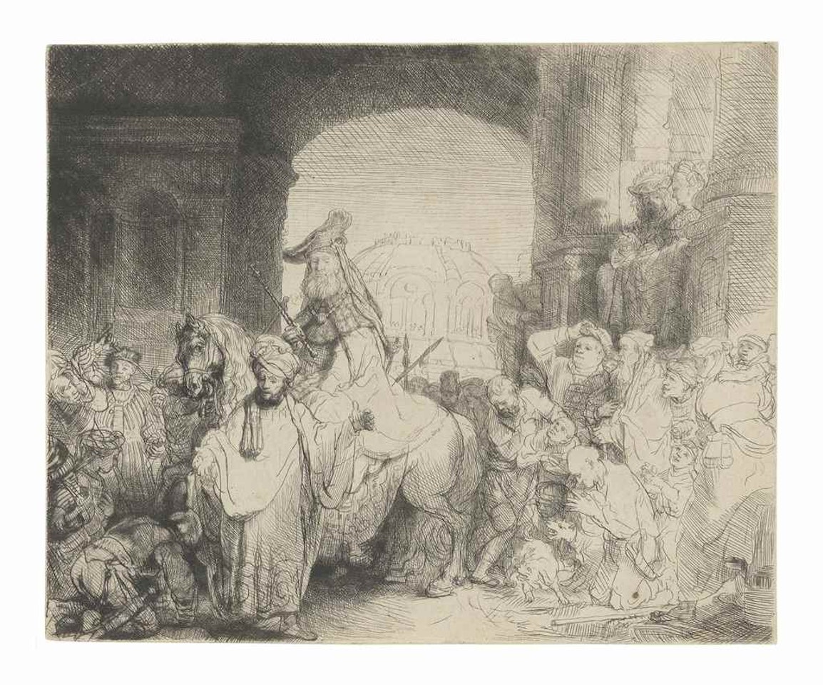 The Triumph of Mordecai by Attributed to Rembrandt Harmensz van Rijn