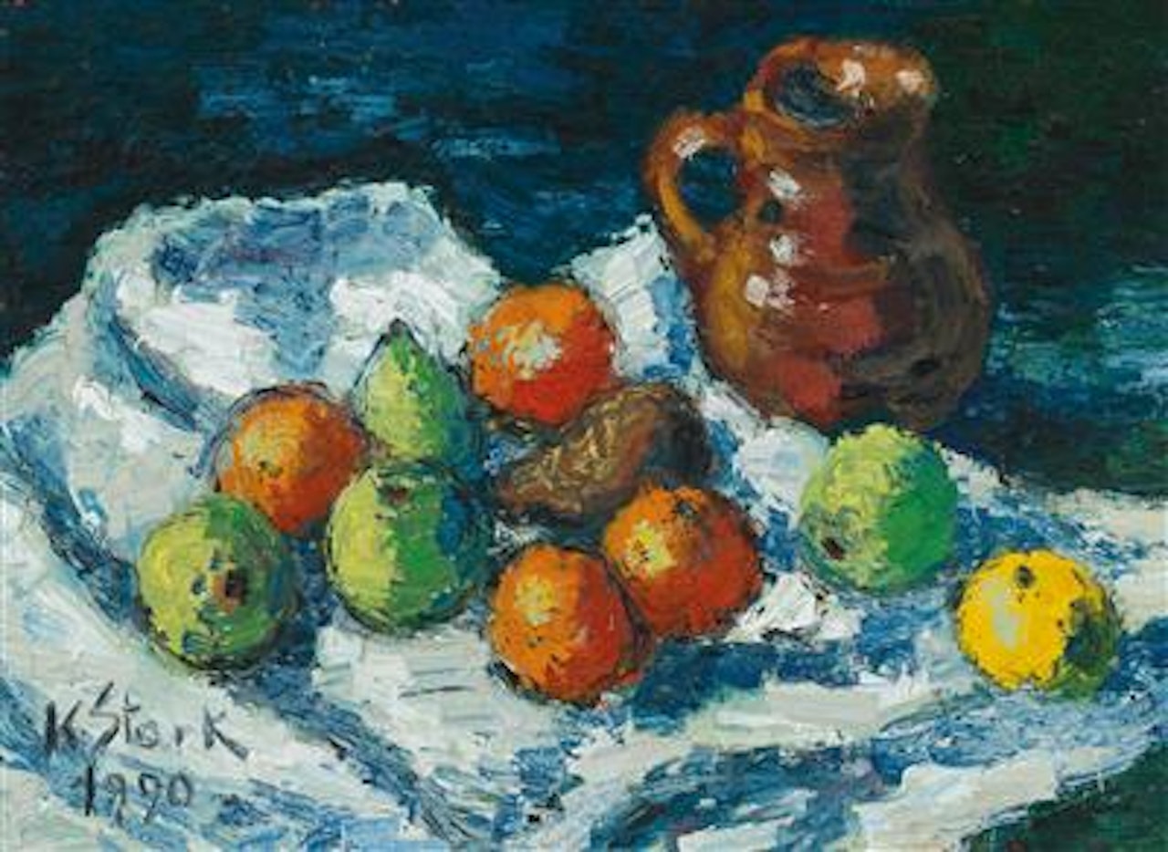 Still life with jug and apples by Karl Stark