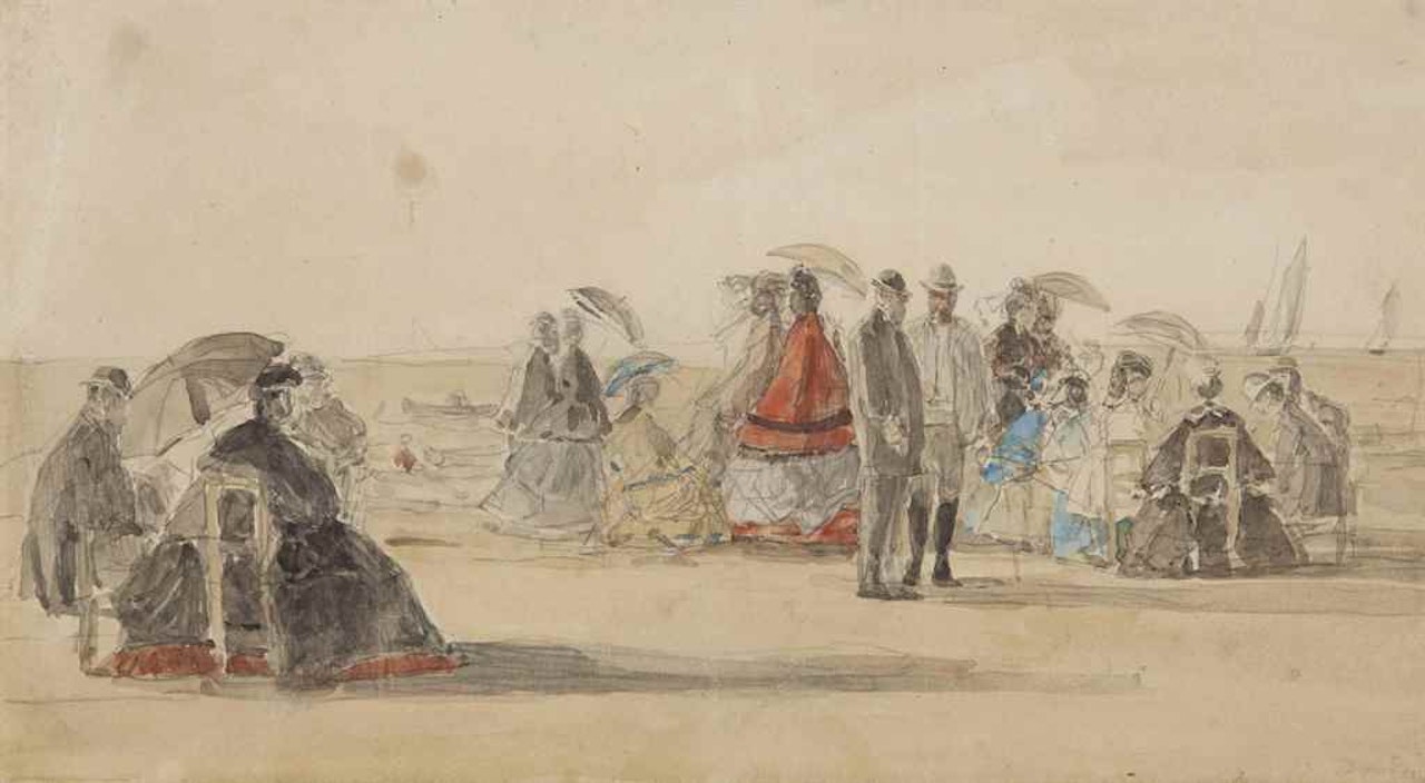 Crinolines sur la plage by Eugène Boudin
