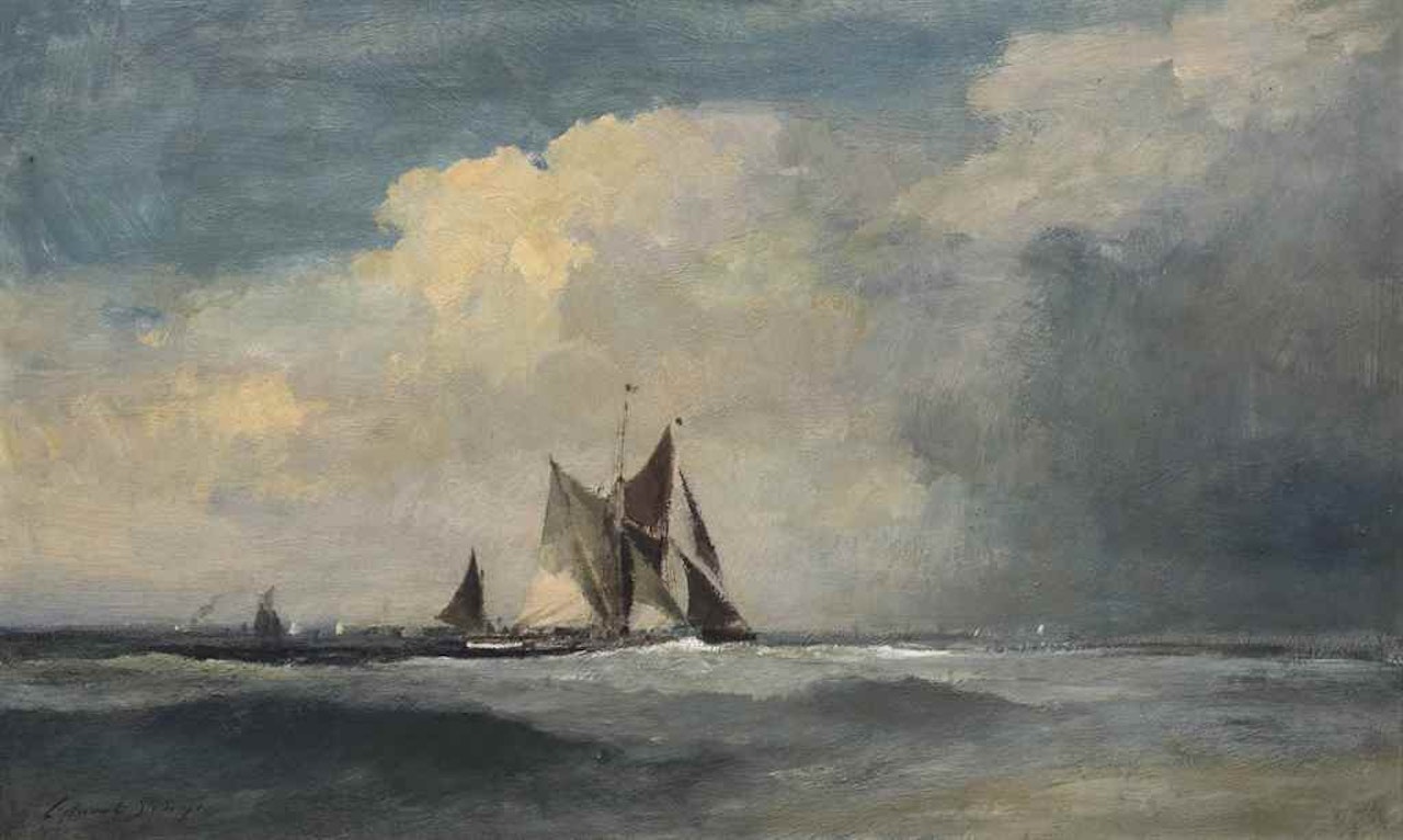 Thames barges racing off Harwich by Edward Seago