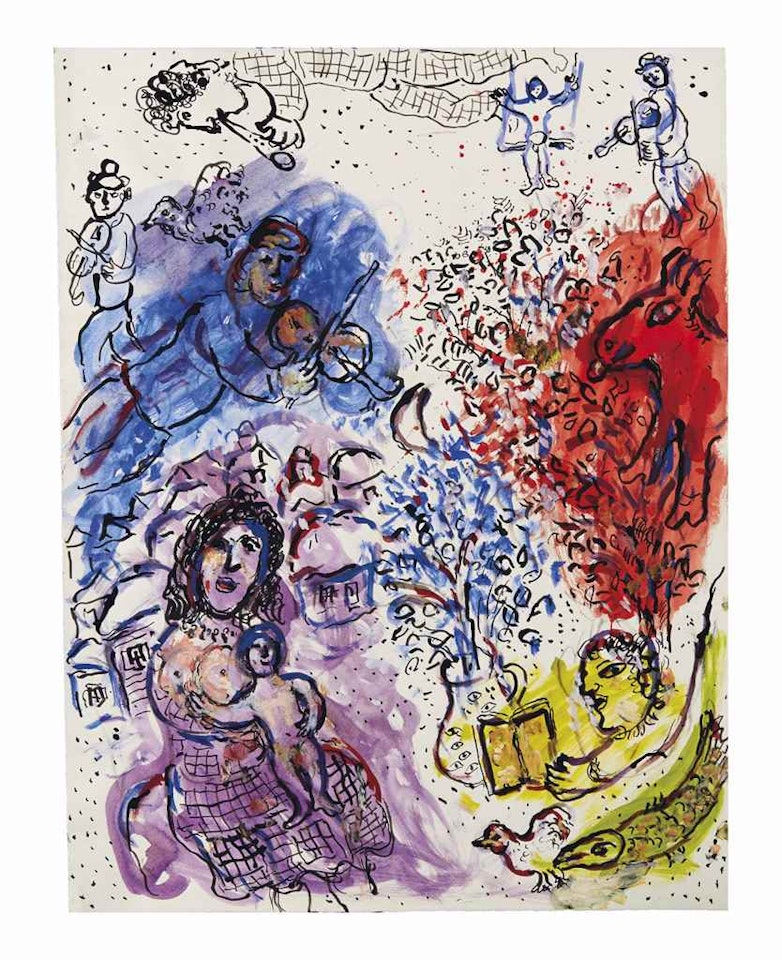 La maternité célébrée par le village by Marc Chagall