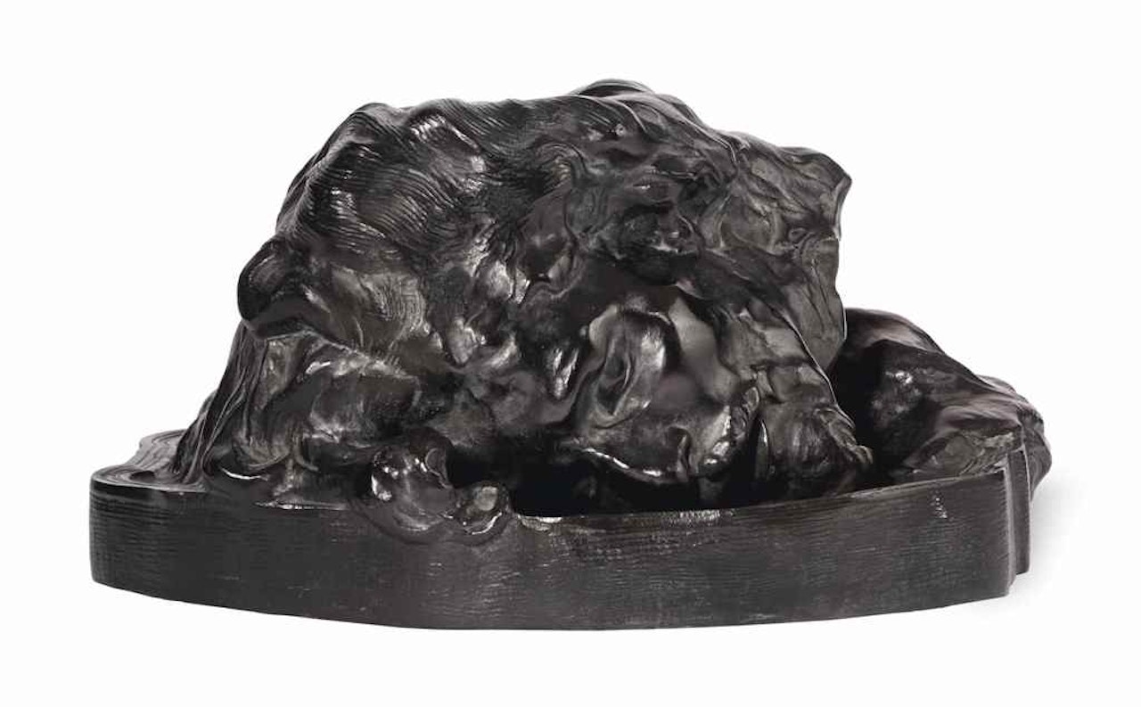 Saint Jean-Baptiste (Tête), modèle de profil, version avec plateau épais by Auguste Rodin