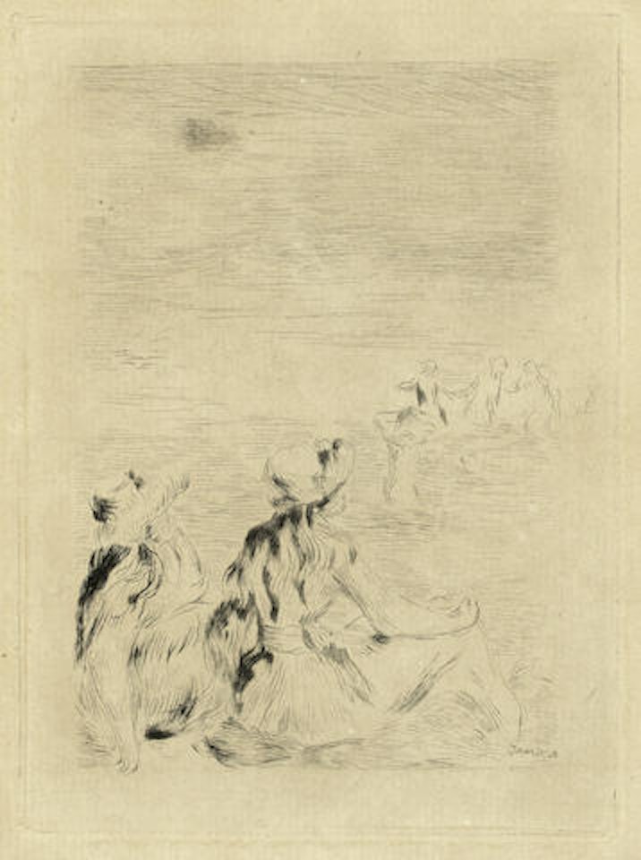 Sur la plage, à Berneval by Pierre-Auguste Renoir