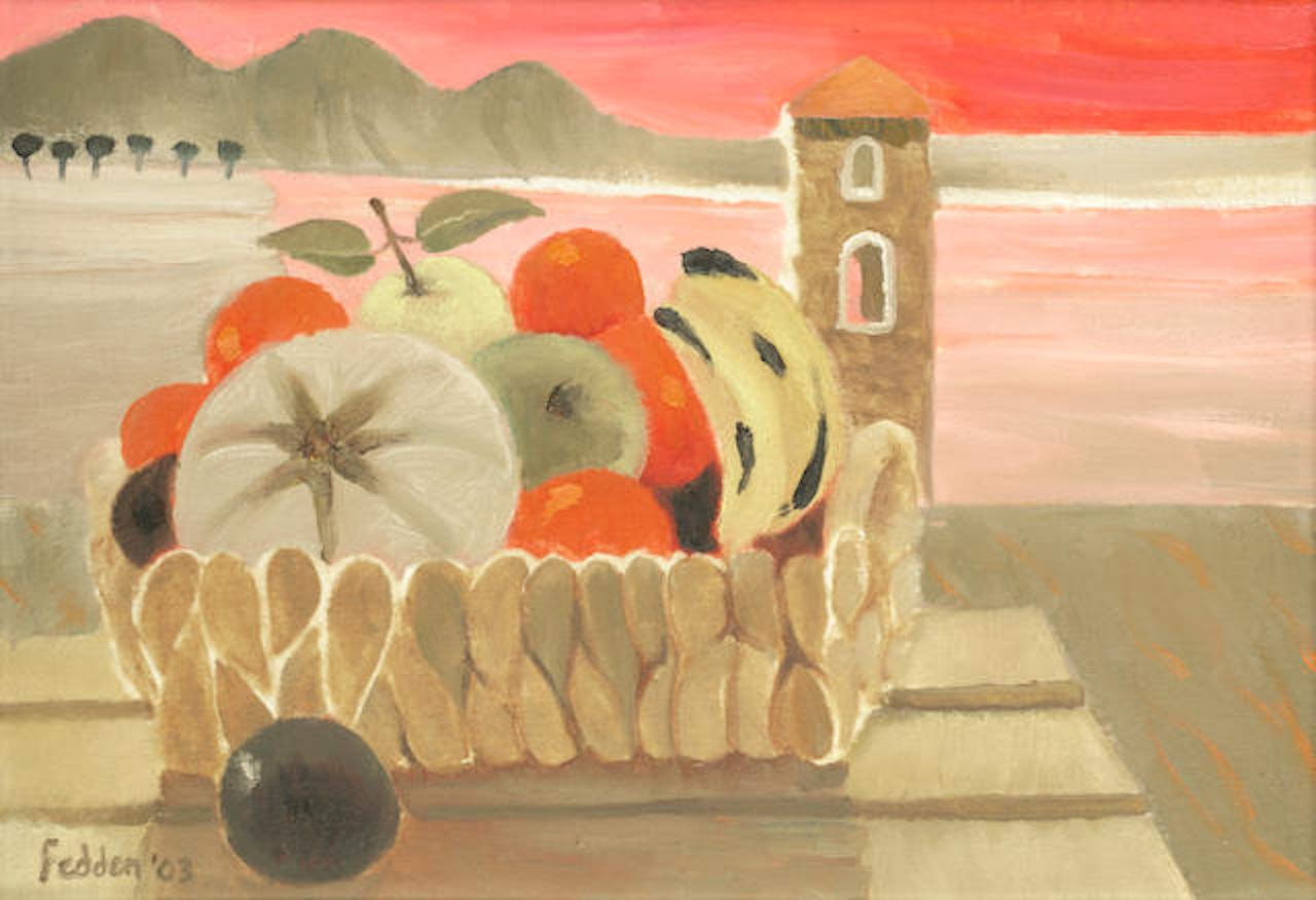 Still life with bowl of fruit by Mary Fedden