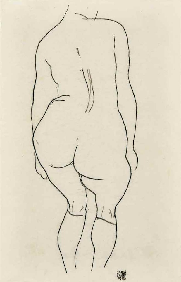 Aktsude (Étude de nu) by Egon Schiele
