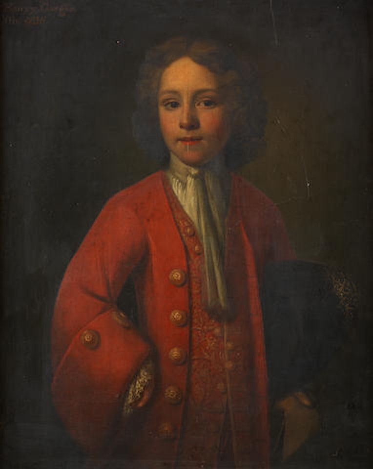 Portrait of Henry Gorges of Coleraine, half-length, in a red coat by English School