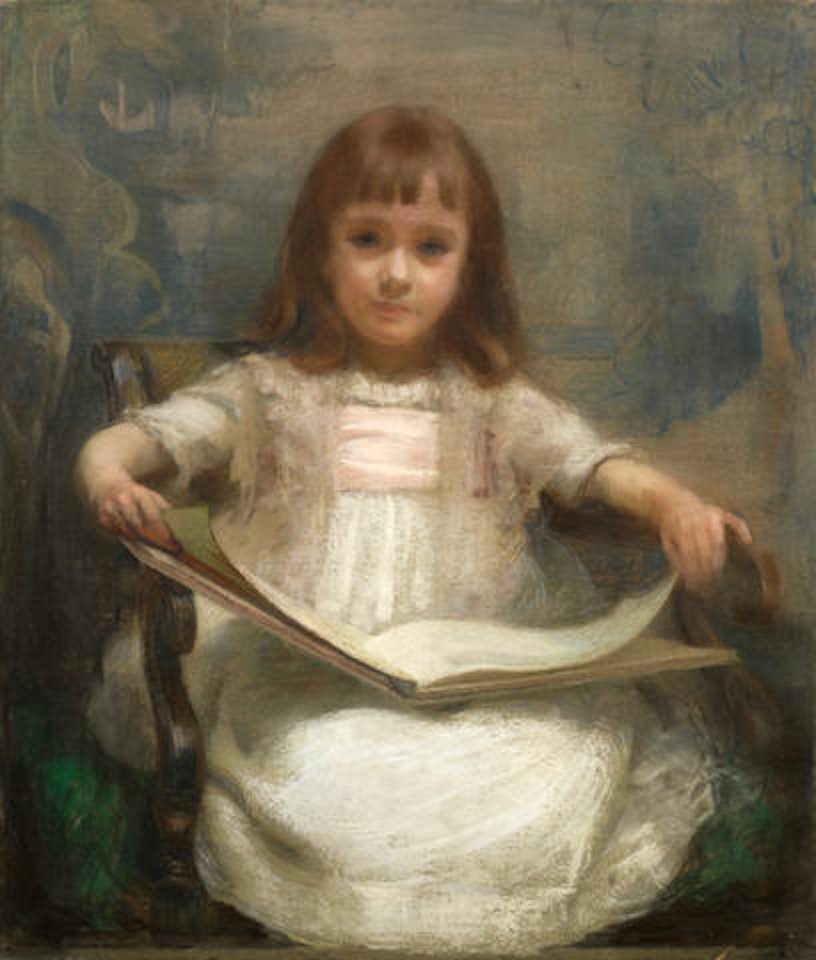 Portrait of a young girl by English School