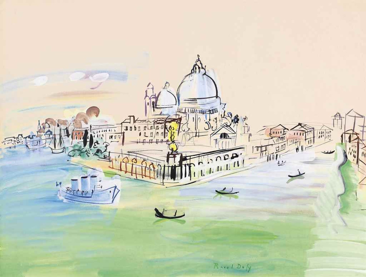 La pointe de la douane, Venise by Raoul Dufy