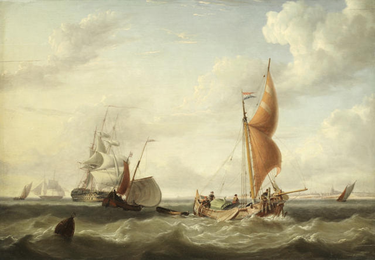 Shipping off a coast by Charles Martin Powell