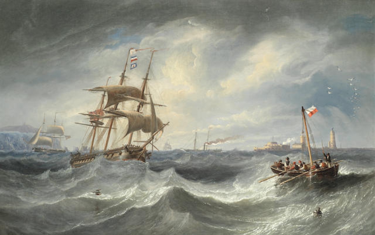 Choppy seas in the Solent below Southampton Water by John Wilson Carmichael