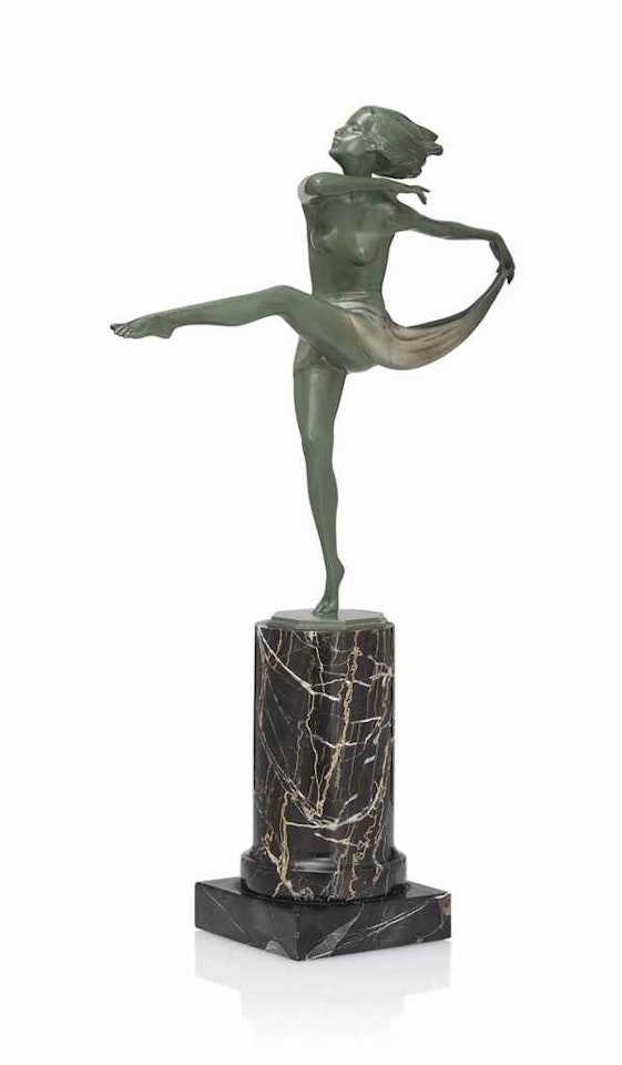 A FIGURE OF A PARTIALLY NAKED WOMAN by Josef Lorenzl