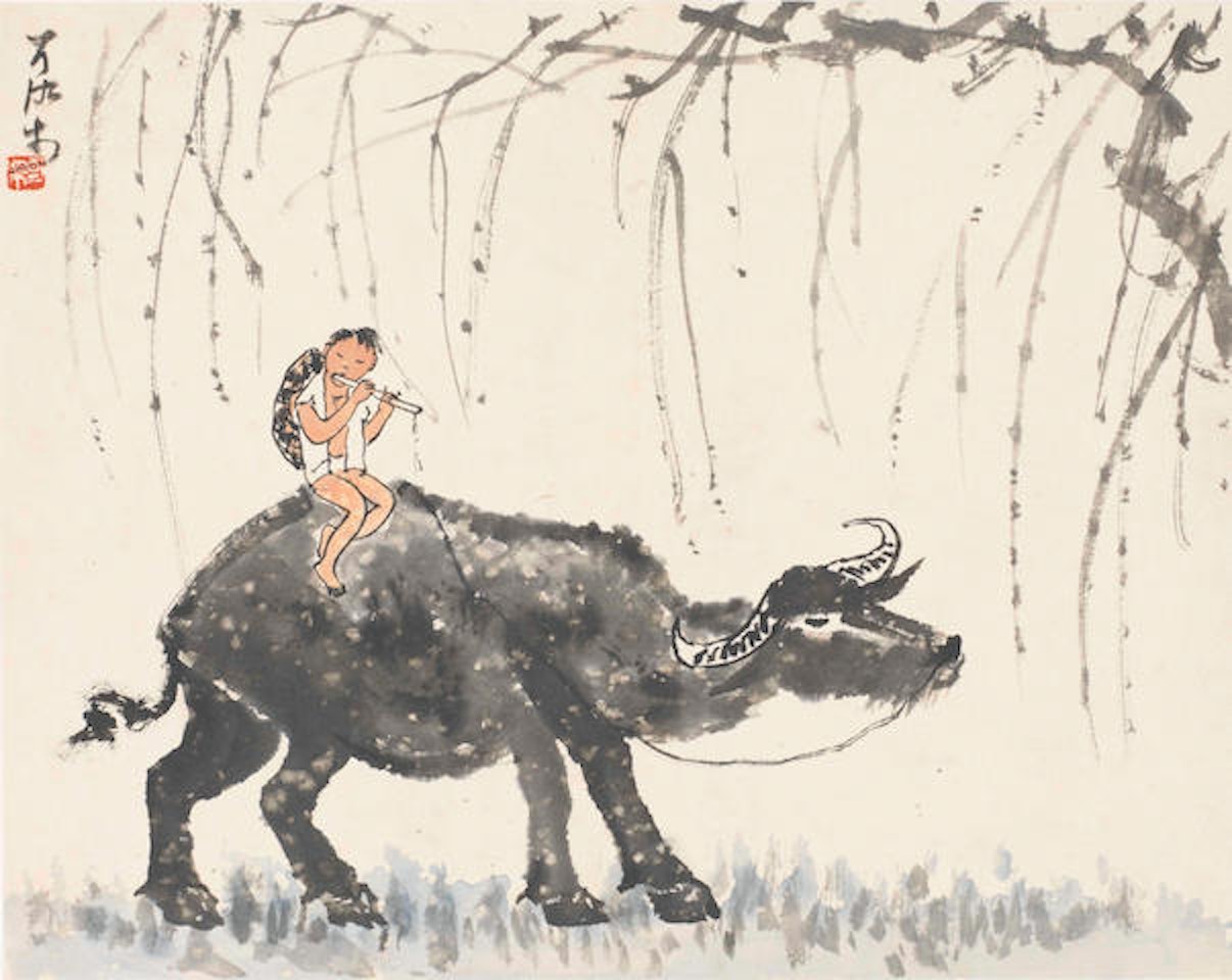 Herdboy and Water Buffalo by Li Keran