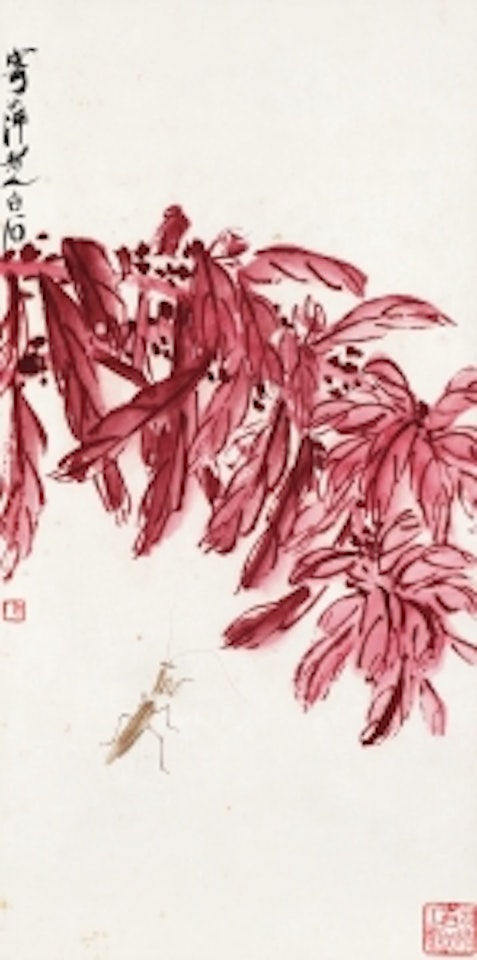 FLOWER AND MANTIS by Qi Baishi