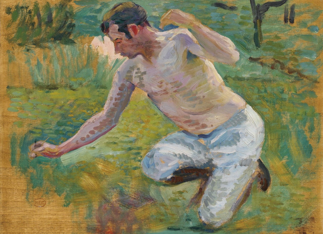 ETUDE D'HOMME, TORSE NU by Henri Edmond Cross