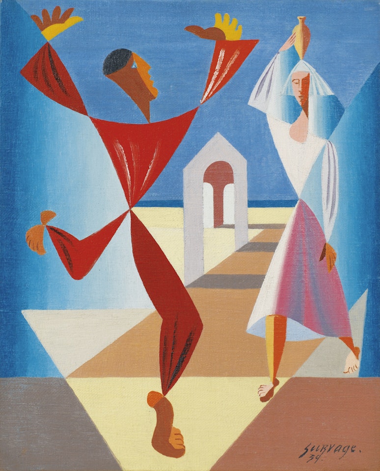 PERSONNAGE ET PORTEUR D'EAU by Leopold Survage