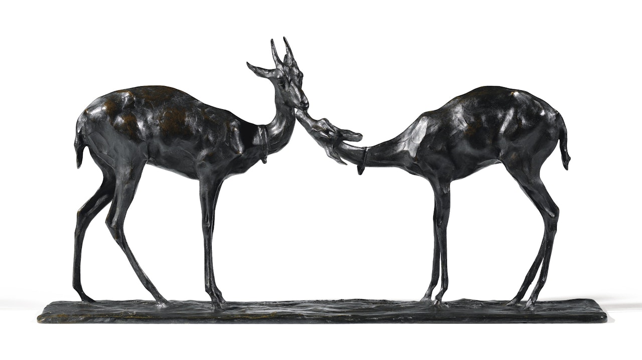 GAZELLES APPRIVOISÉES, FACE À FACE by Rembrandt Bugatti