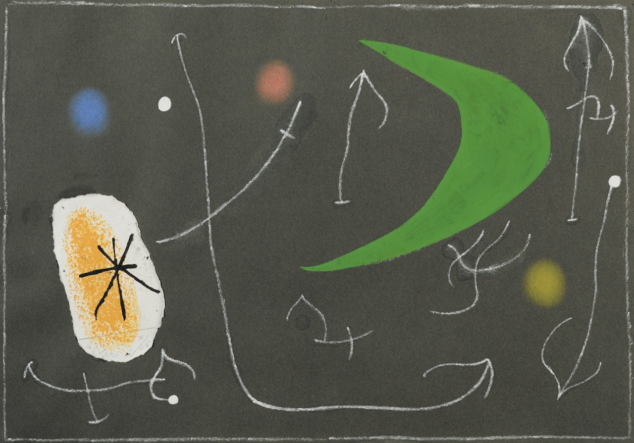 LE LÉZARD AUX PLUMES D'OR (PROJECT FOR PLATE 13) by Joan Miró
