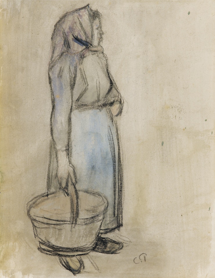 JEUNE PAYSANNE AU PANIER by Camille Pissarro