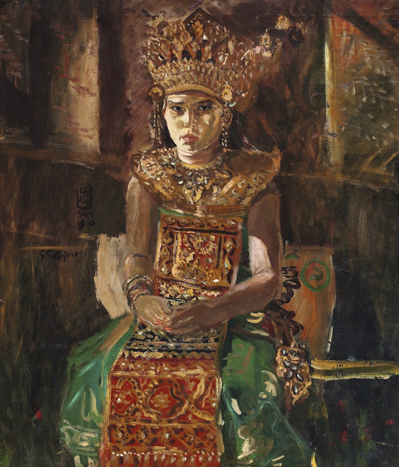 PERSIAPAN MENARI (PREPARATION FOR A DANCE) by Sindutomo Sudjojono