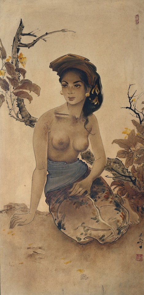 SEATED BALINESE MAIDEN  by Lee Man Fong