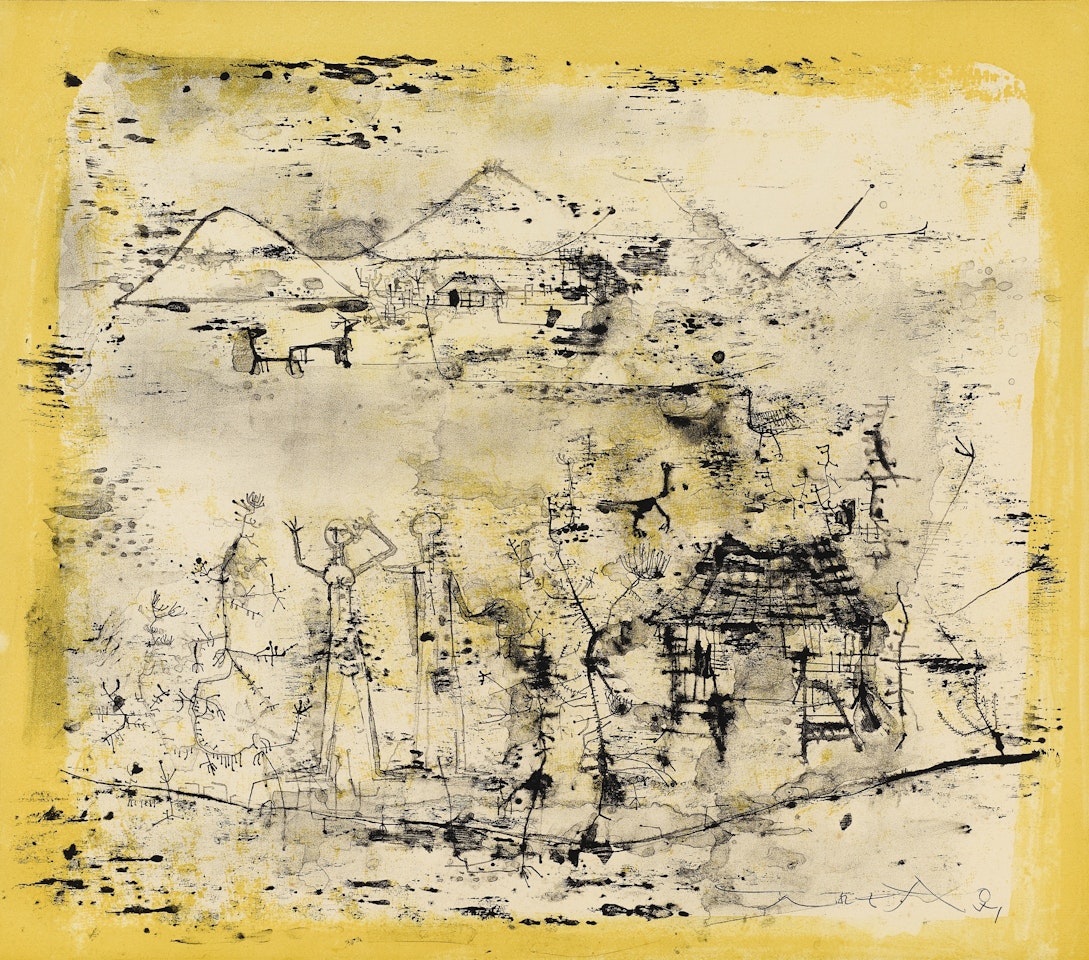 PAYSAGE À L'HOMME LES MAINS LEVÉES by Zao Wou-Ki