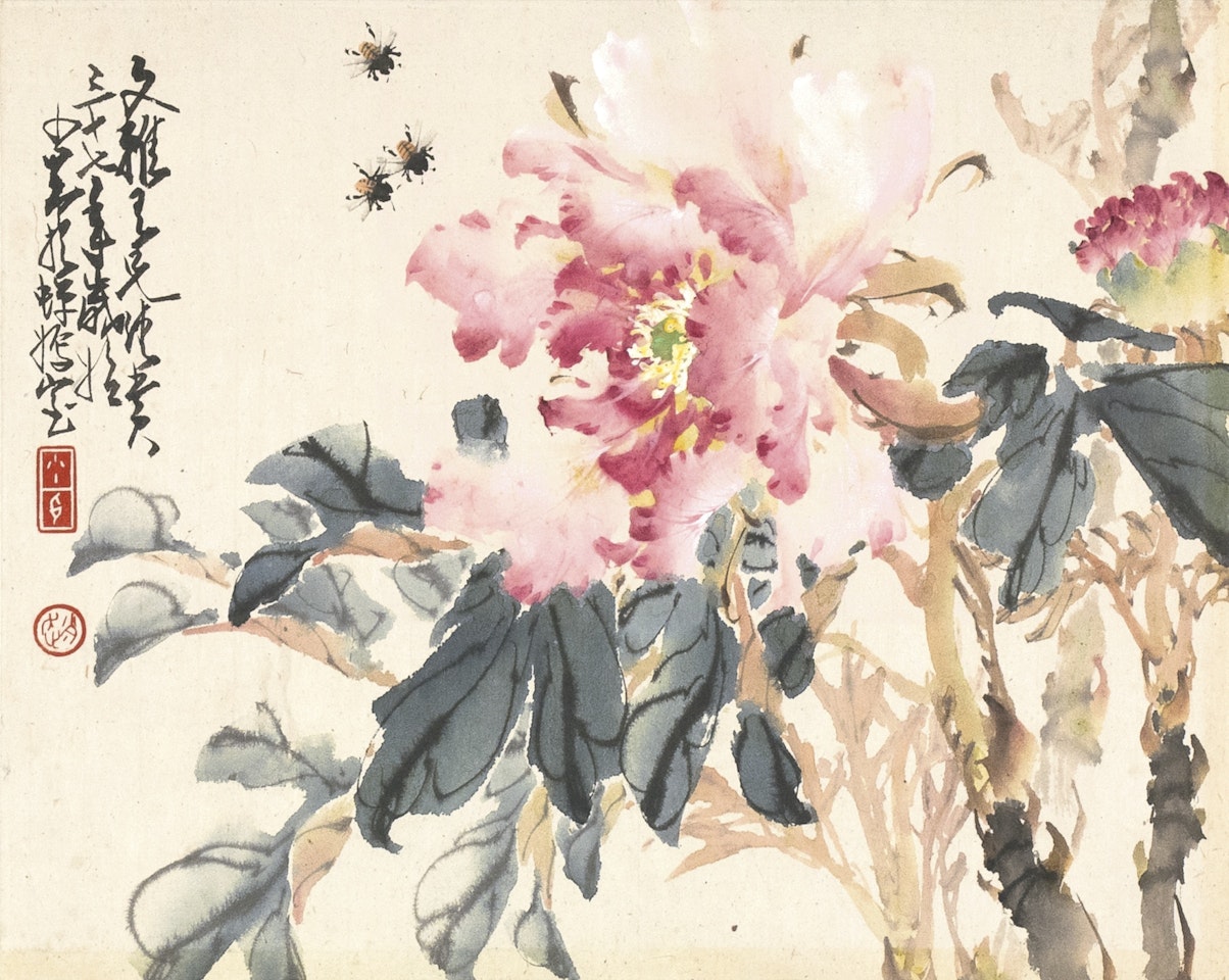 PEONIES AND BEES by Zhao Shao'ang
