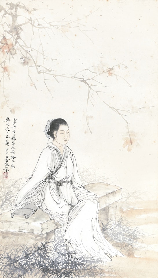 LADY UNDER AUTUMN LEAVES by Deng Fen