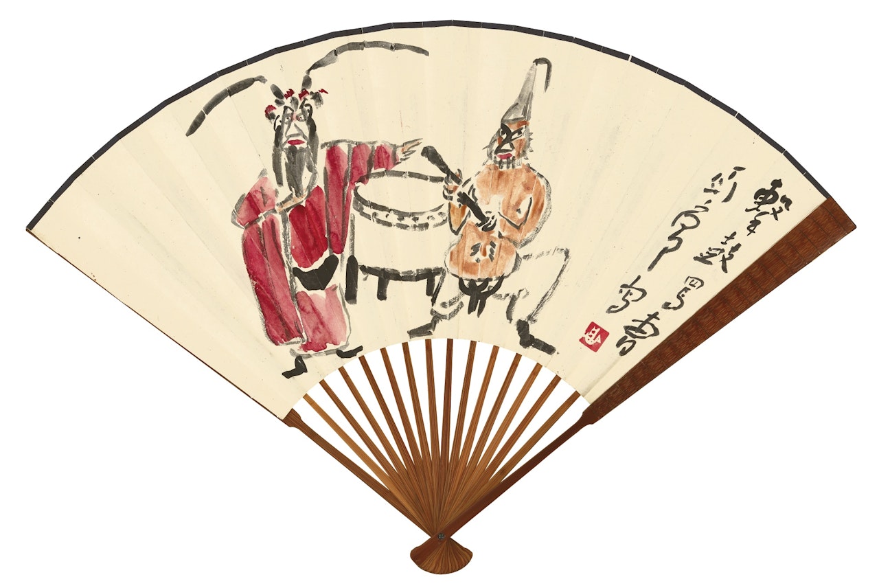 OPERA FIGURES; CALLIGRAPHY by Ding Yanyong