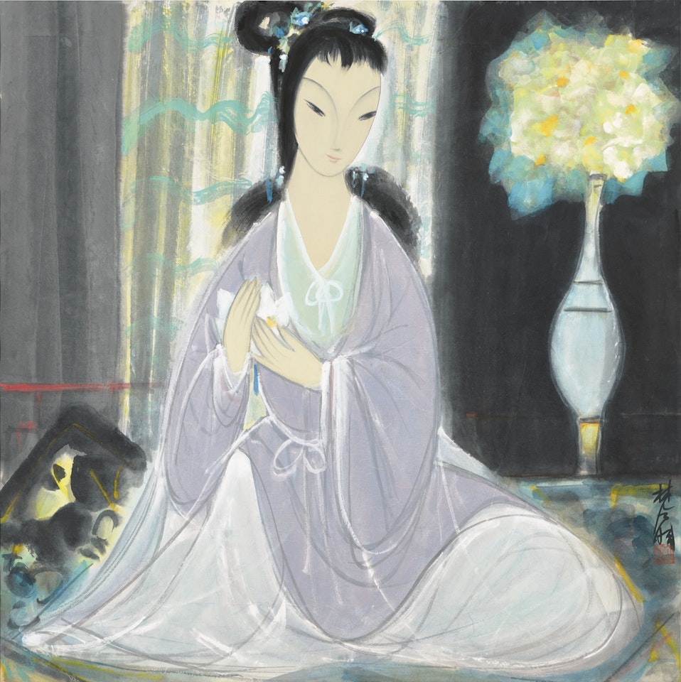 LADY WITH A LOTUS by Lin Fengmian