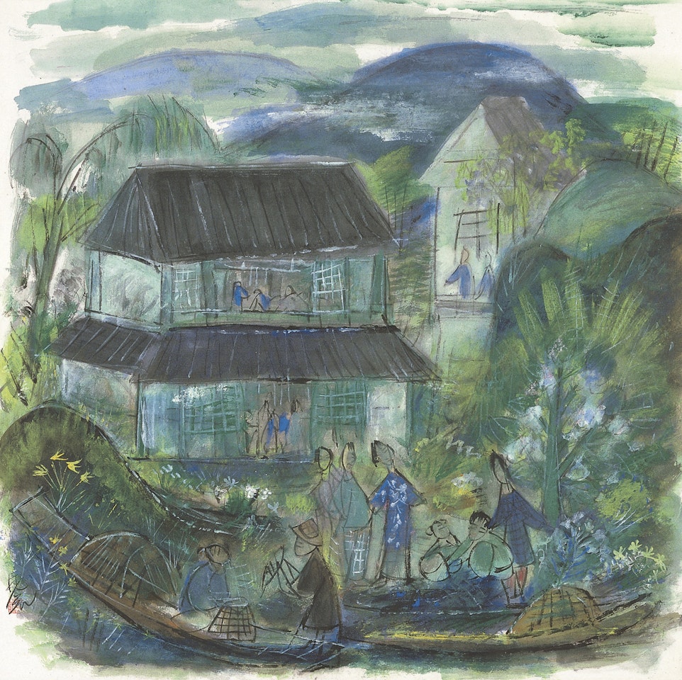 RESIDENCE BY THE STREAM by Lin Fengmian