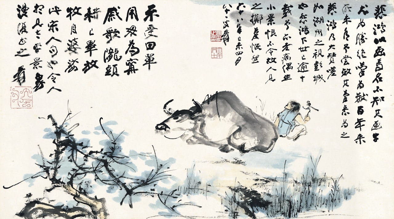 HERDBOY AND THE OX by Zhang Daqian