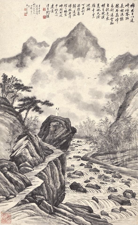 SCHOLAR APPRECIATING THE AUTUMN RIVER by Lengyue Tao