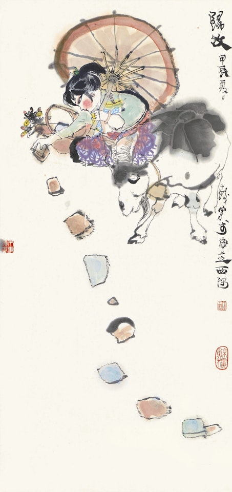 RETURNING HOME FROM HERDING by Cheng Shifa