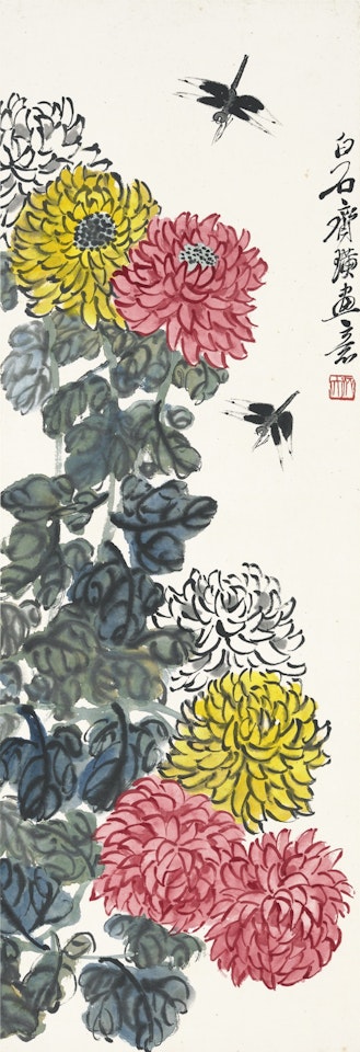 CHRYSANTHEMUMS AND DRAGONFLIES by Qi Baishi