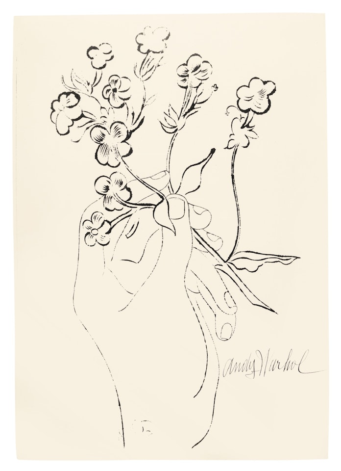 HAND AND FLOWERS (SEE F. & S. IV.125B) by Andy Warhol