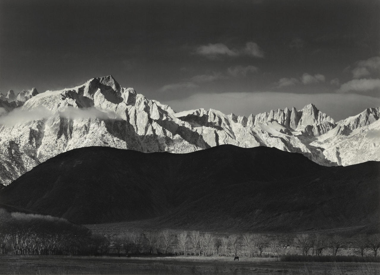 SIERRA NEVADA FROM LONE PINE, CALIFORNIA' (WINTER SUNRISE) by Ansel Adams