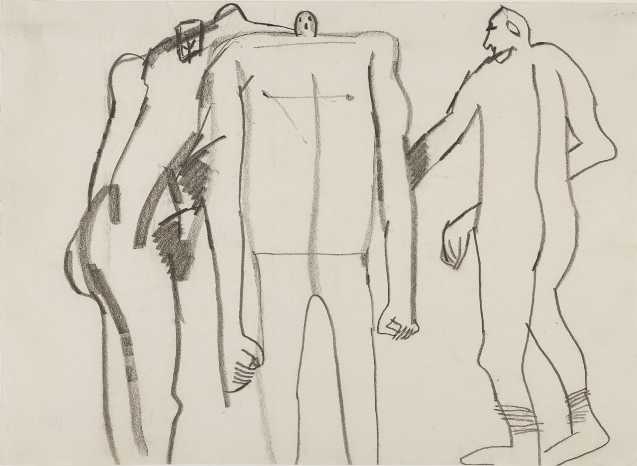 PORTRAITS OF JOHN RUSSELL, FRANCIS BACON AND DAVID SYLVESTER by Keith Vaughan