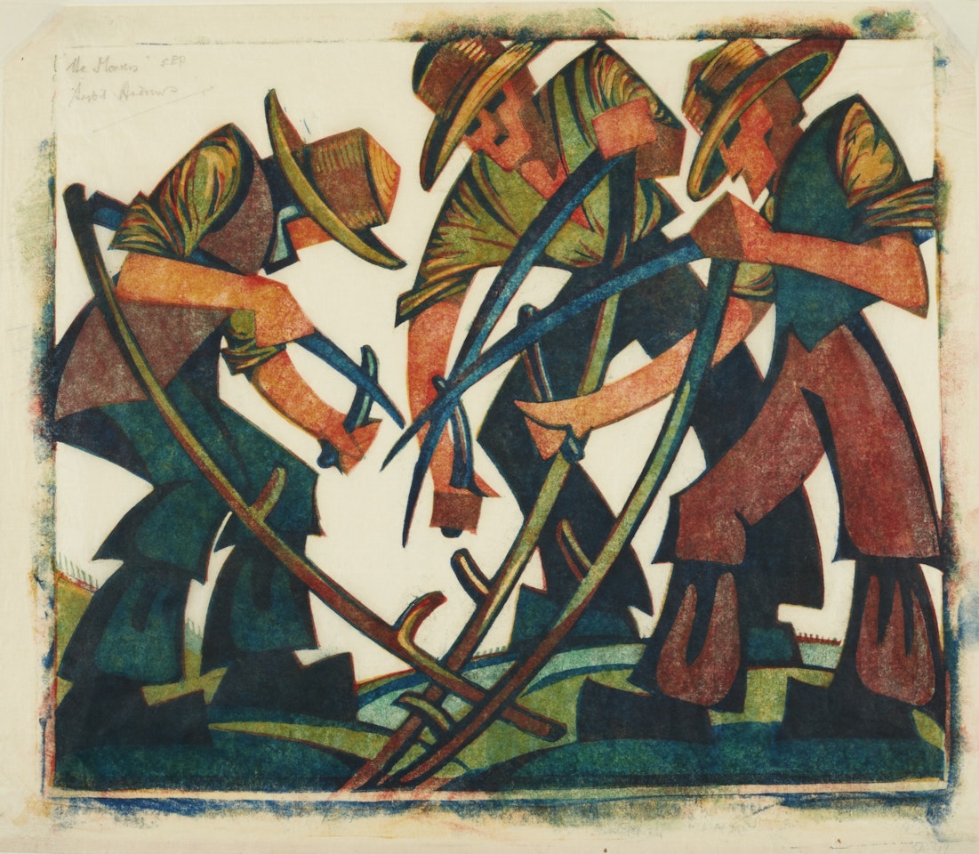 MOWERS (C. SA 39) by Sybil Andrews
