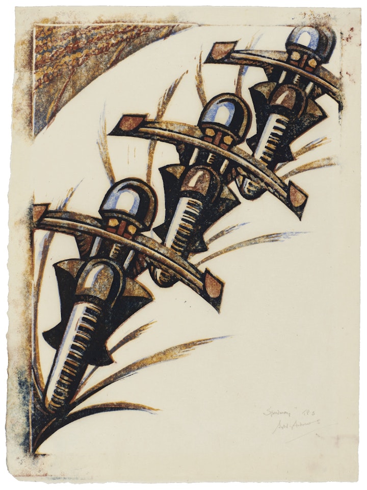 SPEEDWAY (C. SA 29) by Sybil Andrews