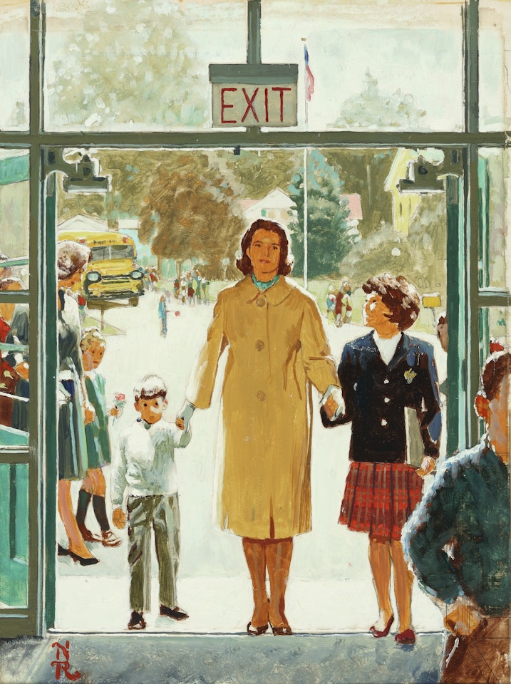 FIRST DAY OF SCHOOL, ALTERNATE IDEA (SECOND VERSION) by Norman Rockwell