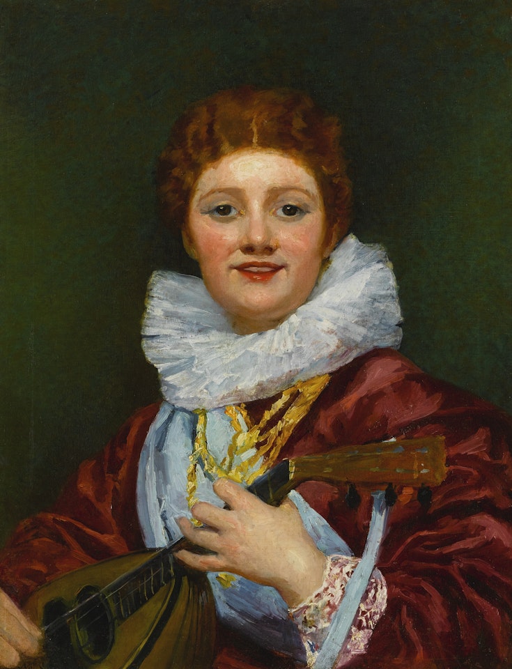 YOUNG WOMAN WEARING A RUFF by Mary Cassatt
