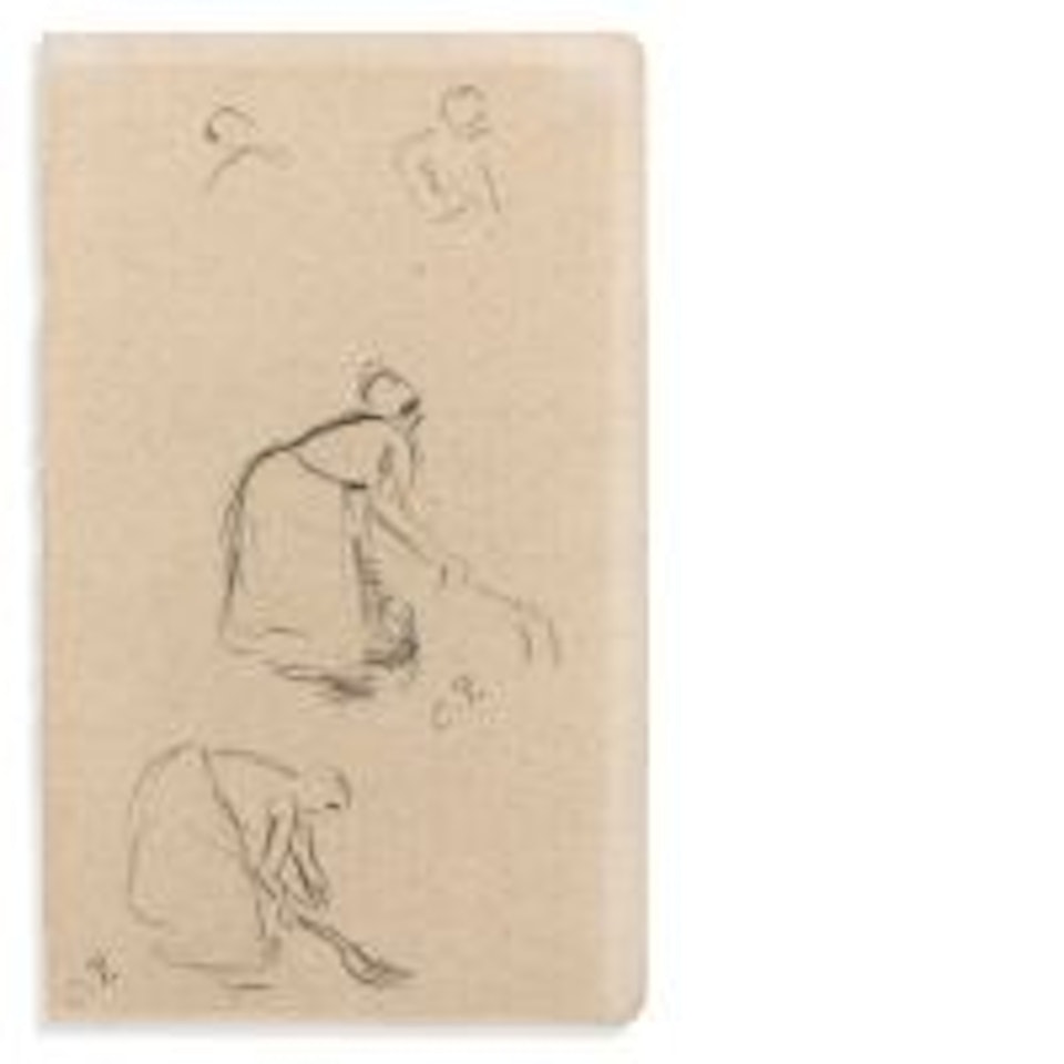 Peasant woman sweeping by Camille Pissarro