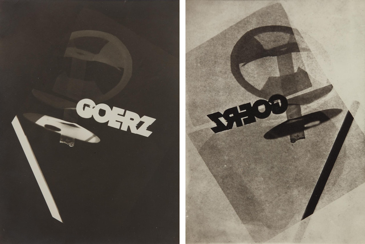 Photogram studies for Goerz (negative and positive) by László Moholy-Nagy