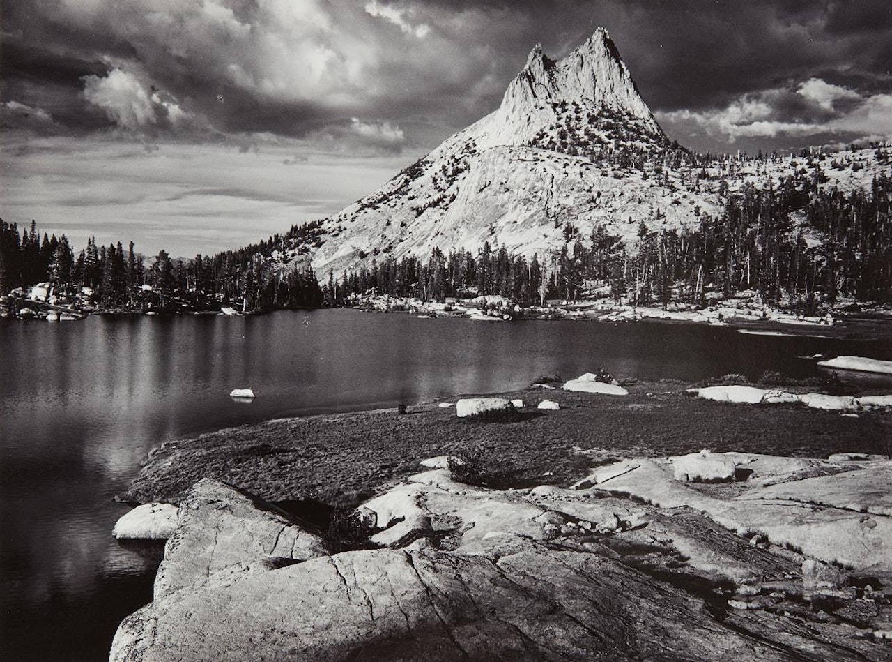 Cathedral Peak and Lake, Yosemite National Park, California by Ansel Adams
