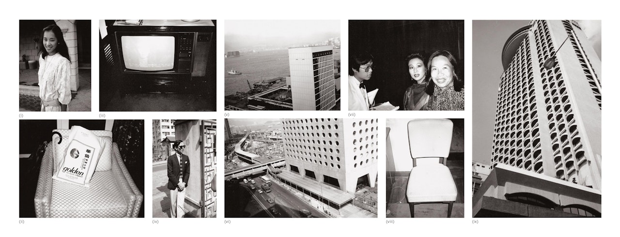 Nine works: (i) Young Woman; (ii) Chair and Bag; (iii) Television; (iv) Fred Hughes; (v) Hong Kong Harbour; (vi) Street and Building; (vii) Unidentified Woman and Waiter; (viii) Chair; (ix) Hong Kong Building by Andy Warhol