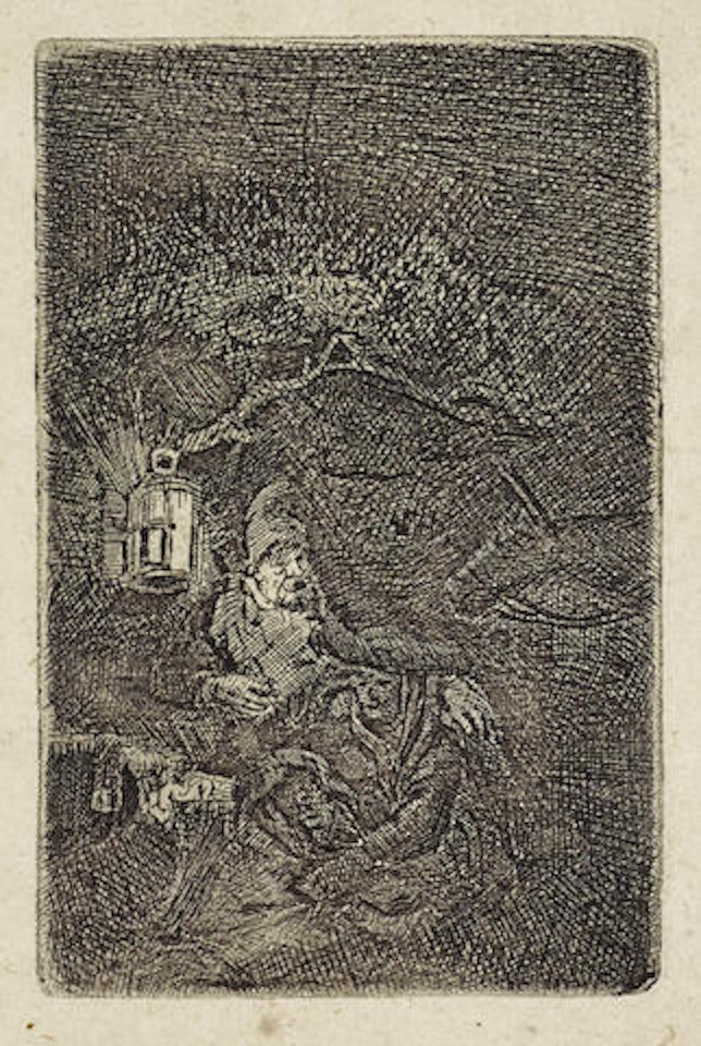 The Rest on the Flight into Egypt: A Night Piece by Attributed to Rembrandt Harmensz van Rijn